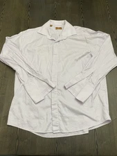 Steven Land Shirt Men's 17 34/35 Long Sleeve Button Down Lavender French Cuff