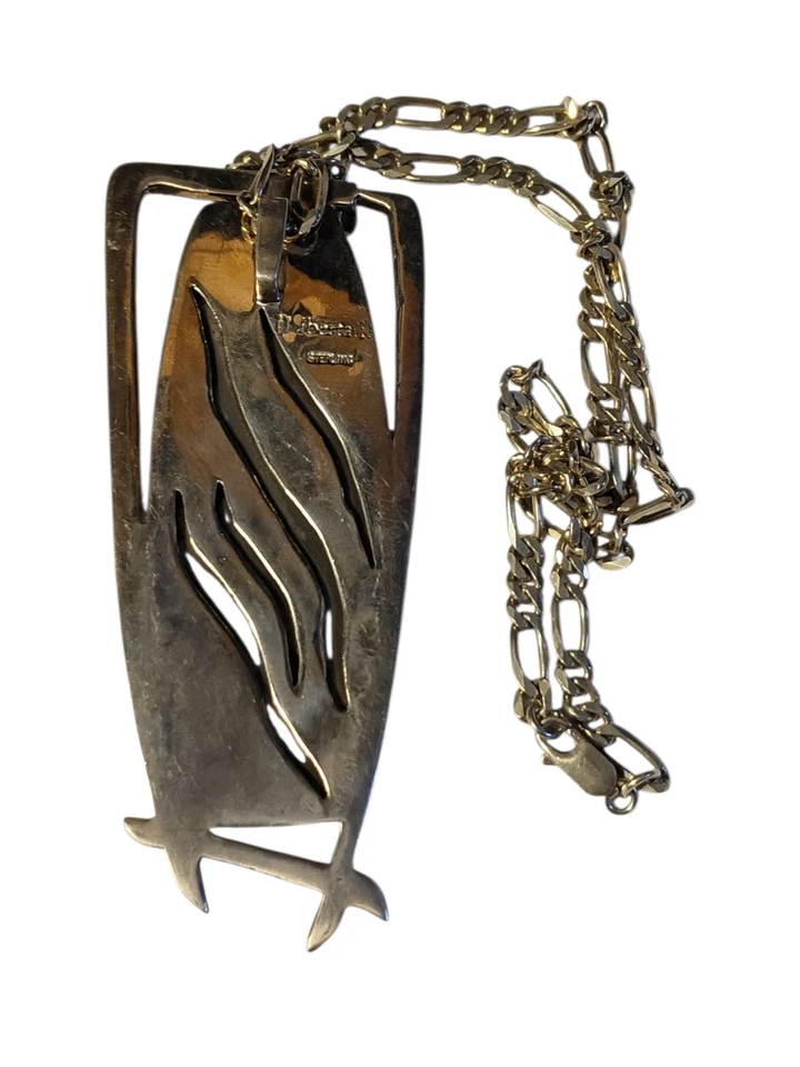 Collar Estético Modernista La Libertad COLGANTE JASPE GRANDE PLATA ESTERLINA Foto 3 de 4