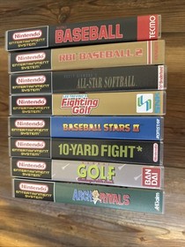 8 Lot NES Custom Game Cases  Football Baseball Golf