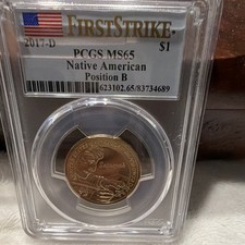 2017-D Denver Native American $1 Sequoyah PCGS MS65 First Strike Position B