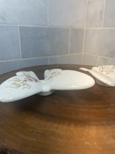 2 Vintage Ceramic Butterflies Rose Pink Lasting Products Hand Painted USA