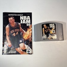 NBA Jam 99 (Nintendo 64, 1998) N64 Cartridge & Manual - Tested & Working