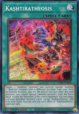 *** KASHTIRATHEOSIS *** 1ST EDITION SECRET RARE PHHY-EN058 YUGIOH!