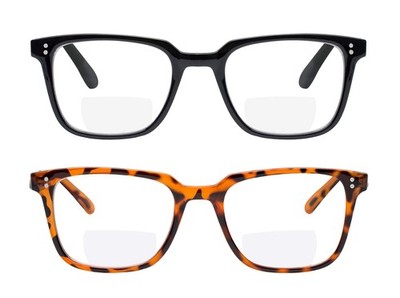 Yogo Vision 2 Pack Bifocal Reading Glasses Blue Light Blocking Readers for Men