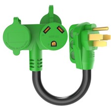 50 Amp to 30 Amp RV Splitter Adapter Cord, NEMA 14-50P to Two NEMA TT-30R Ele...
