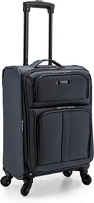 U.S. Traveler Anzio 22" Softside Expandable Spinner Luggage Carry on Dark Grey
