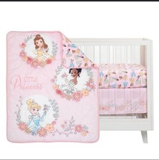 Disney Princesses 3-Piece Nursery Baby Crib Bedding Set - Pink