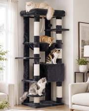 Heybly Cat Tree for Large Cats, 20Lbs Heavy Duty, 60 Inches HCT050G Cat Tower