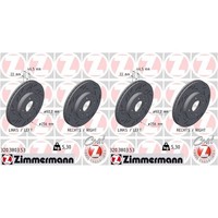 2X Zimmermann Black Z Bremsscheiben 256Mm Geschlitzt InnenbelÜFtet Vorne Passend