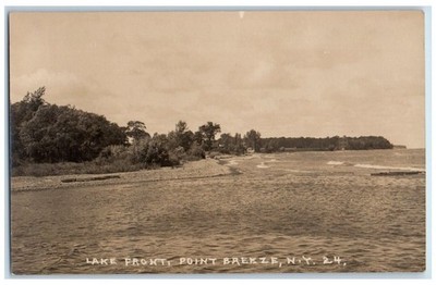 Lake Front Lake Ontario Point Breeze Carlton New York NY RPPC Photo Postcard
