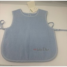 Baby Dior Blue Bib 100 Cotton with Embroidered Logo
