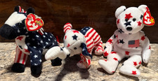 Ty Beanie Babies Lot of 3 Patriotic/Political w/tags S316 Lefty, Righty, Glory