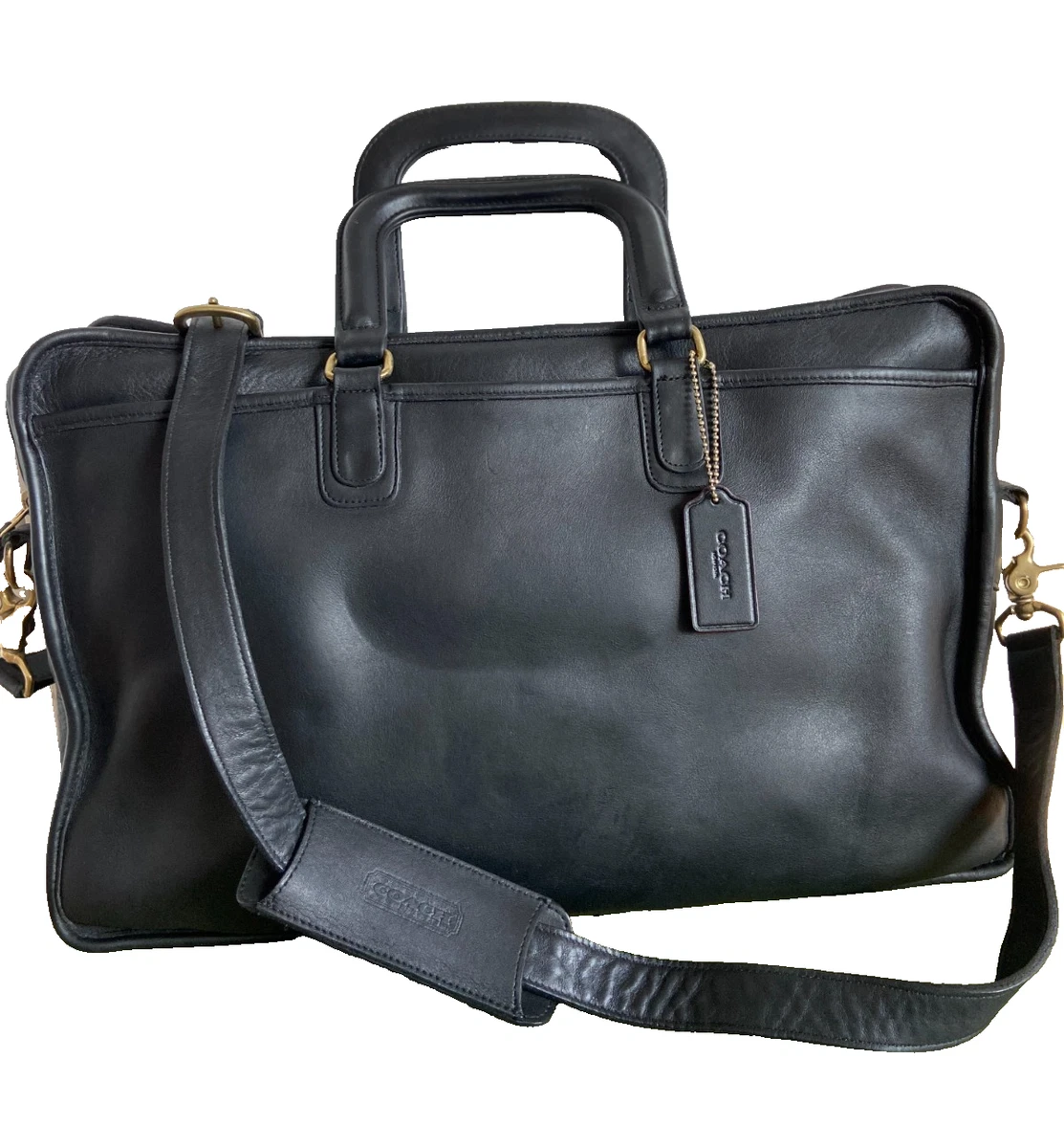 バッグ OldCoach 90s MadeinUSA Leather BriefCase COACH VINTAGE BLACK LEATHER BUSINESS SOFT BRIEFCASE BAG 5286 90'S