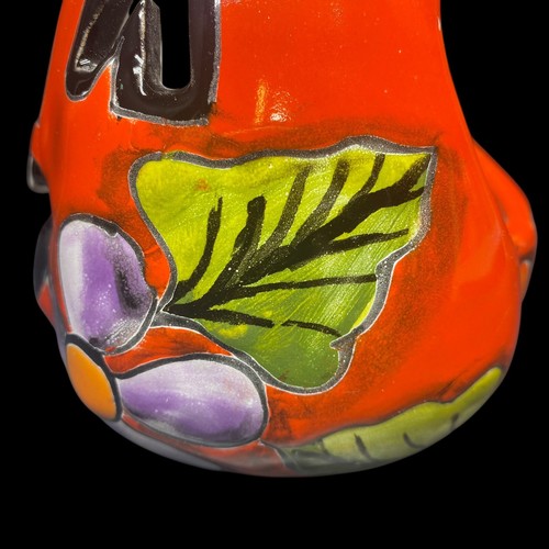 Mexican Folk Art Pottery Jack O Lantern Candle Holder Hand Painted Bright Floral - Picture 13 of 20