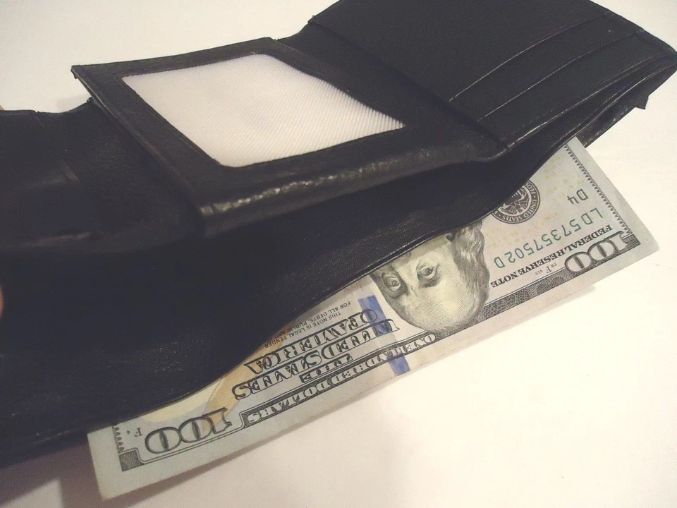 Carteira tripla masculina John Weitz flip fold top grão couro genuíno - Imagem 3 de 3