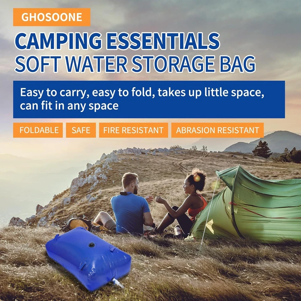 240L 63.4 Ggal Portable Water Bladder Storage Containers Soft Foldable Tank Bag - image 4 of 4
