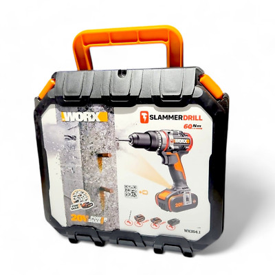 WORX WX354.1 Akku Schlagbohrschrauber Schlagbohrhammer SLAMMERDRILL, mit Akkus,