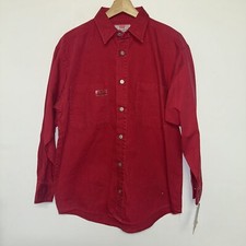 Vintage 1990 s Levi s Kids Red Denim Shirt, Deadstock NWT, Size L 16-18