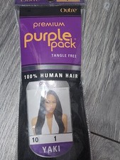 Outre Premium Purple Pack 100 Human Hair Yaki Weave 10" 1