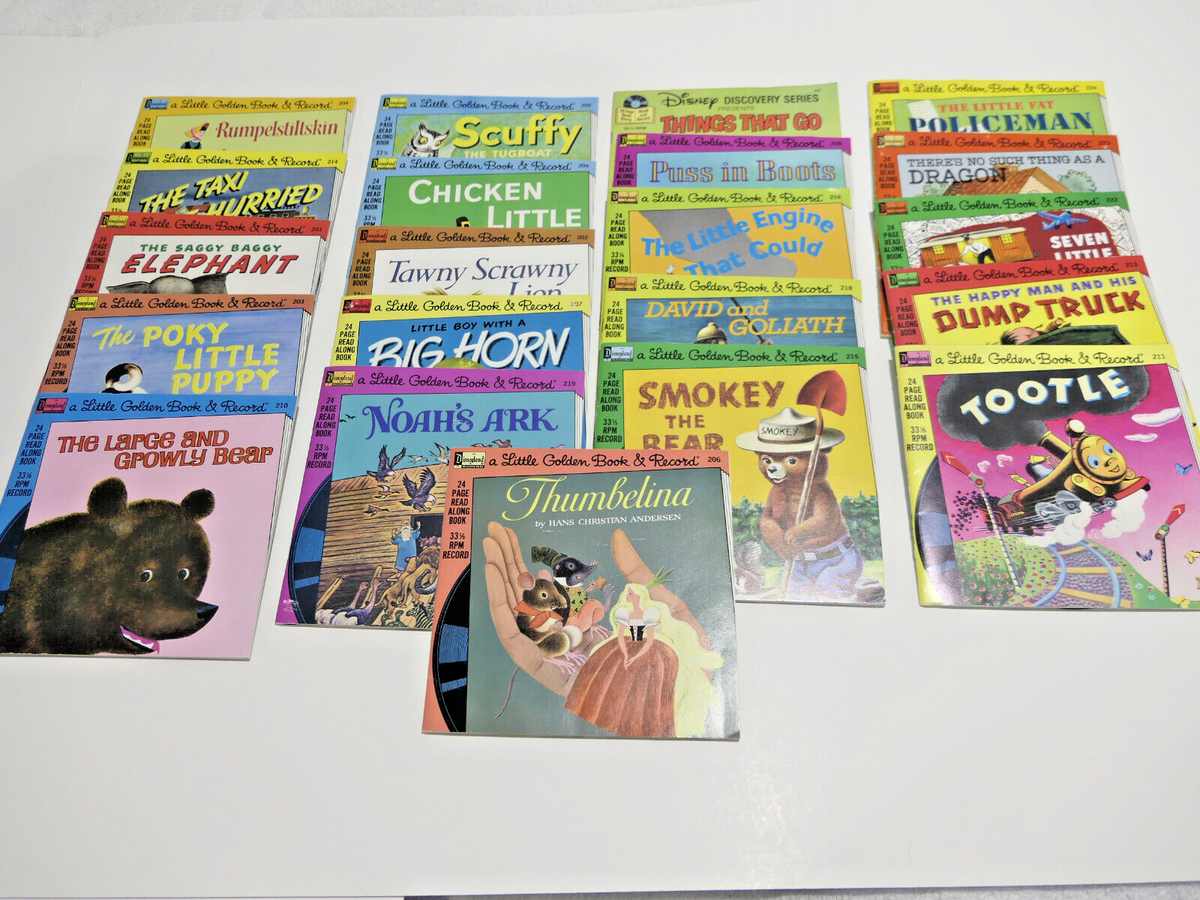DISNEY MICKEY MOUSE DISCO RECORD TOTE AND 21 RECORD/BOOKS IN EX TO