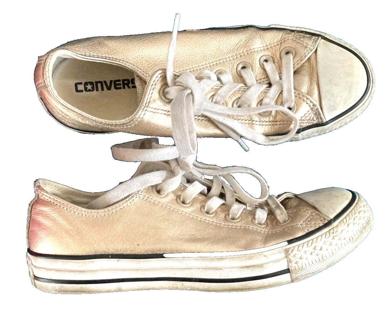 Metallic gold converse shoes deals