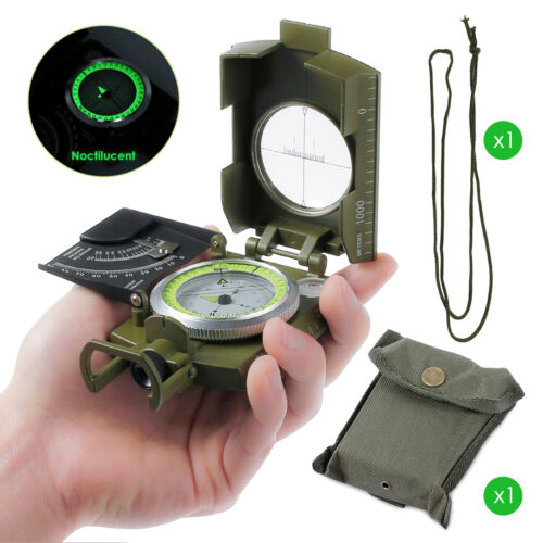 Professional Military Army Metal Sighting Compass Clinometer Camping Hiking Kits - Photo 1 sur 11