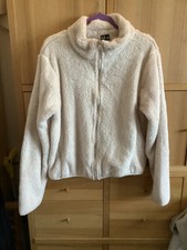 Izabel London Stone Coloured Short Sherpa Fleece Jacket Size 16