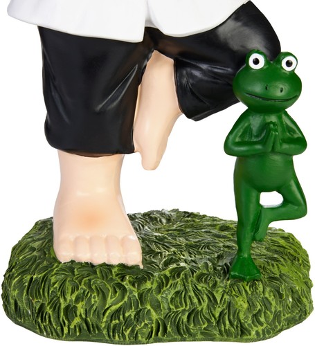Yoga Gartenzwerg mit Frosch Gartenfigur Zen Gartendeko Meditation 19/24cm - Bild 39 von 42