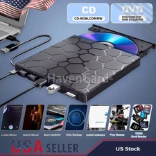 Slim External CD DVD Drive USB 3.0 Disc Player Burner Writer For Laptop Mac PC
