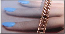 Ladies Solid Copper Link Bracelet 697G - 5/16 inch wide- 6 1/2 to 9 inch lengths