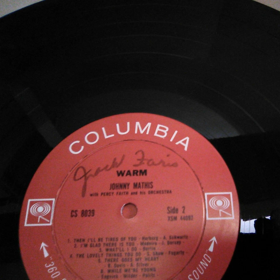 Johnny Mathis Two Albums Warm & Open Fire Two Guitars Gatefold Vinyl LP Record - Image 4 of 4