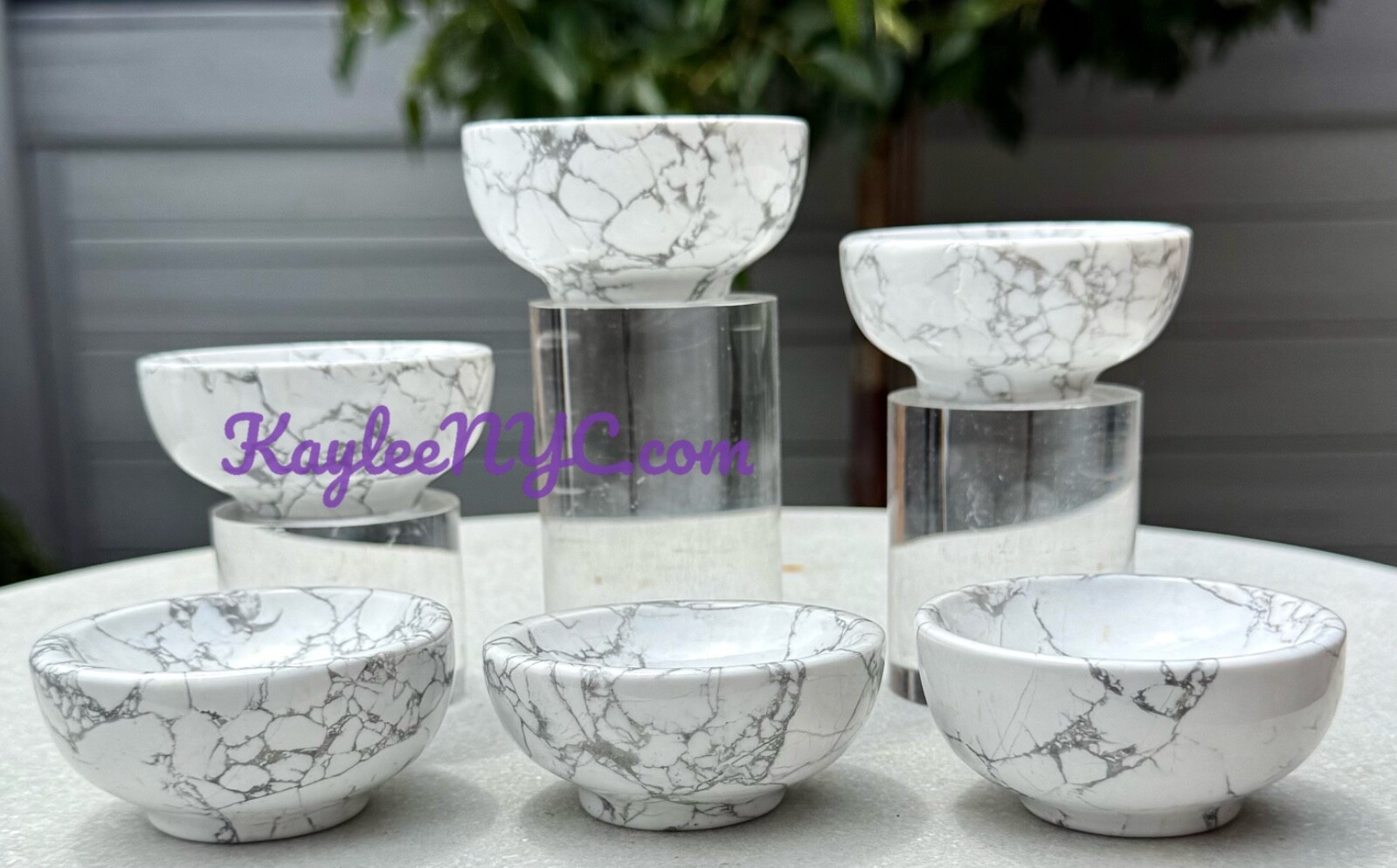 Wholesale Lot 6 Pcs Natural Howlite Bowls Crystal Healing Energy