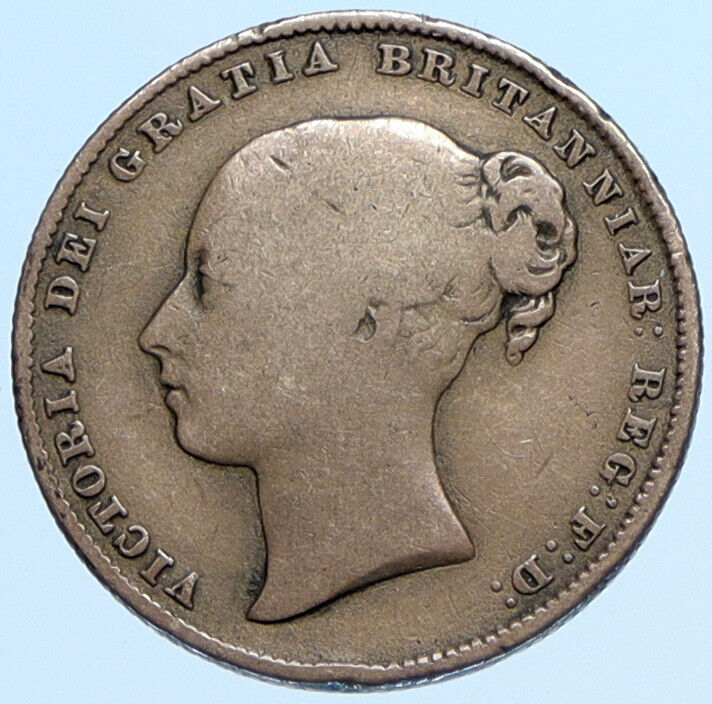 【英国】 ビクトリアンのサーバー ペア　 獅子のエングレイブ 豪奢！！！ 1860 UK Great Britain United Kingdom QUEEN VICTORIA Shilling