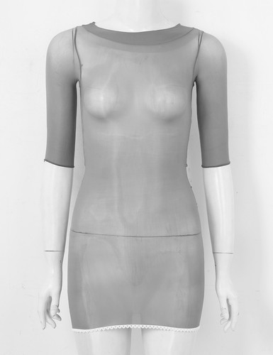 Mini Vestido ceñido al cuerpo ceñido al cuerpo de malla transparente de malla transparente transparente - Imagen 27 de 159