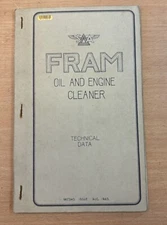Fram Oil And Engine Cleaner Technical Data 1943