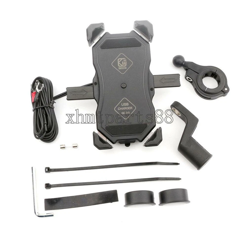 Soporte de teléfono de aluminio QC3.0 cargador USB para Honda Stateline 1300 VTX1300C 1800 Foto 4 de 4