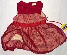 HARA JUKU MINI dress w/layers red/tan/sequin sparkle size 9 months