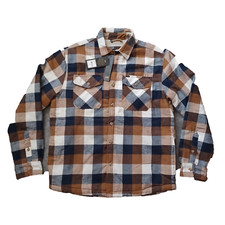 Lee Flannel Shirt Men M Multicolor Plaid Sherpa Lined Regular Fit Shacket Jacket