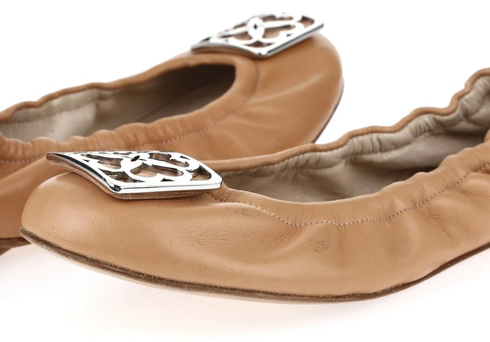 Mujer L.K. Zapatos planos de ballet de cuero beige/nude Bennett talla 37,5 ¡NUEVO! Foto 3 de 4