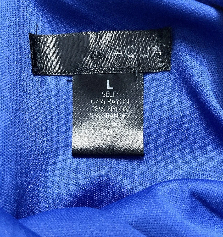 Romper feminino AQUA vieira azul royal L Bloomingdales pescoço halter - Imagem 4 de 4
