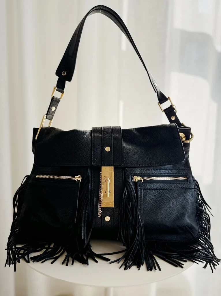 LANVIN Leather Fringe Shoulder Bag | eBay