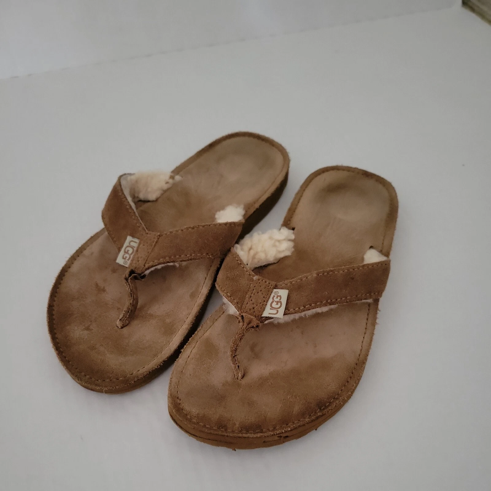 Sandali infradito uomo UGG pelle scamosciata castagno taglia 8