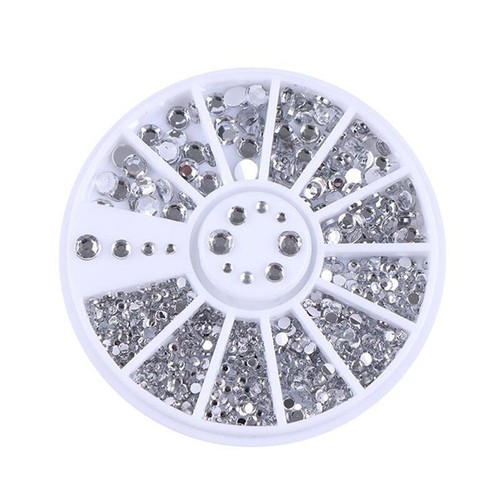 Glitter 3D Rhinestones AB Flat Back Stones Nail Art Decor Gems Mixed Size - Picture 11 of 12