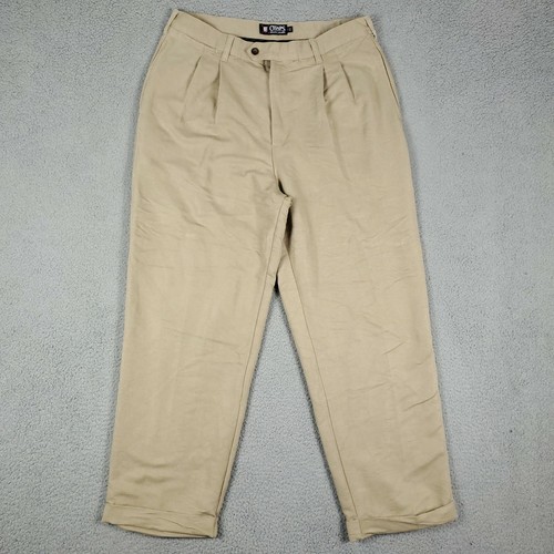 Chaps Ralph Lauren Beige Pleated Cuffed 