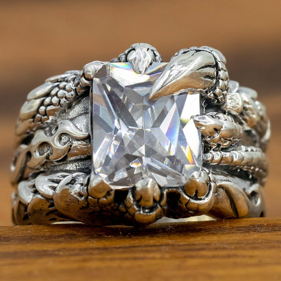 Claw Ring Dragon Men Ring 16g Dragon Fire Claw White Snake