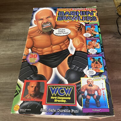 Vintage 1998 Toy Biz WCW Goldberg Bashin' Brawlers Wrestling Buddy Pillow + BOX*