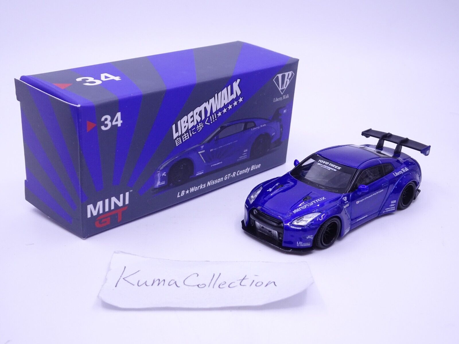 MINI GT 34 LBWK RHD Nissan GT-R R35 Type 1 Candy Blue MINIGT