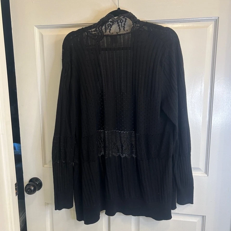 Women's can Rag Die Black Cardigan 1X - Image 2 of 4