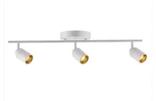 VIDALIITE LED Track Fixture Three Bulb Fixed Rail Ceiling Lighting Sand White