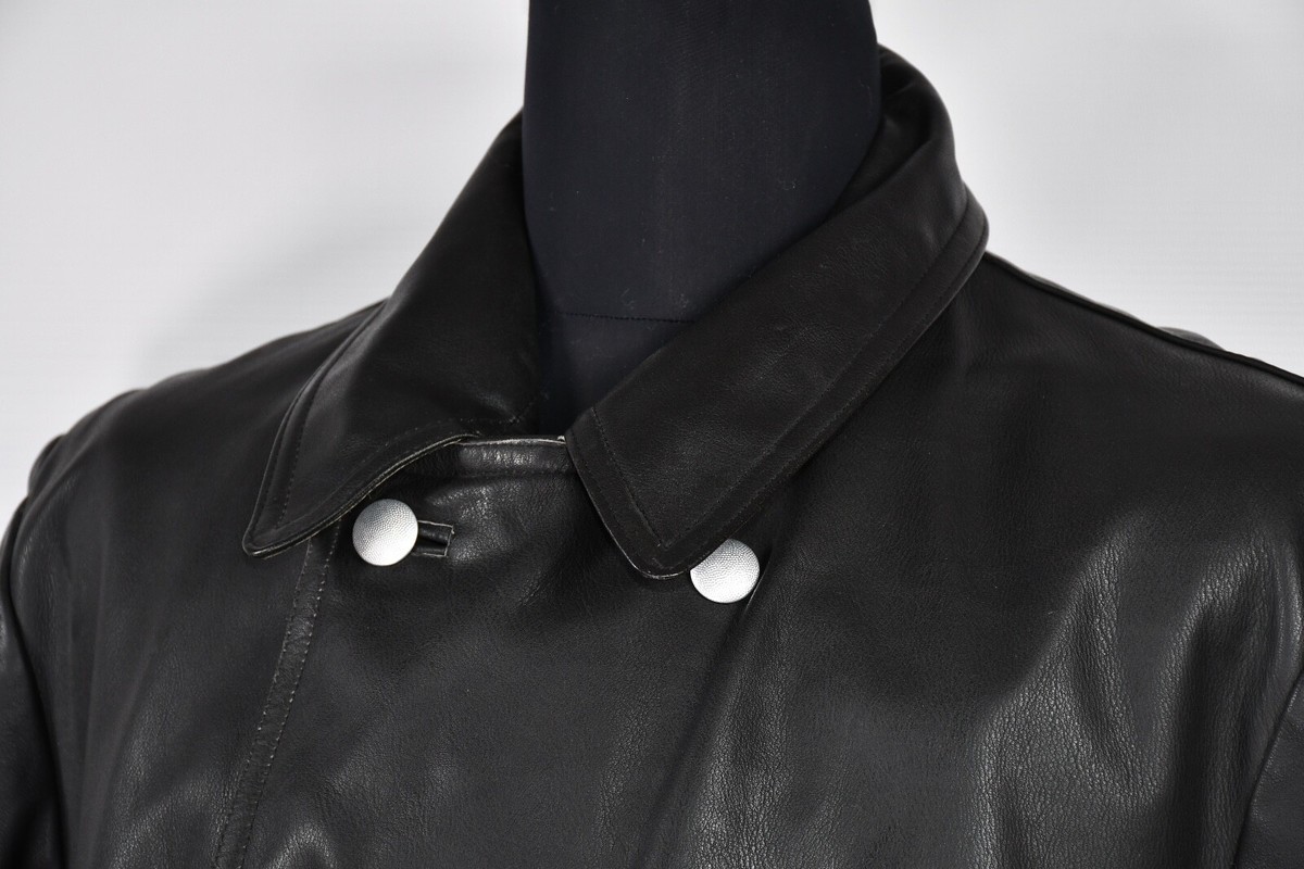 VTG German 1984 Police Leather Double Breasted Motorcycle Jacket